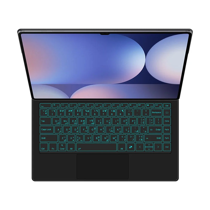 Floating Magnetic Keyboard (Arabic) For Samsung Galaxy Tab S10 Ultra / S9 Ultra / S8 Ultra Bluetooth-Compatible Keyboard + Leather Tablet Case - 3