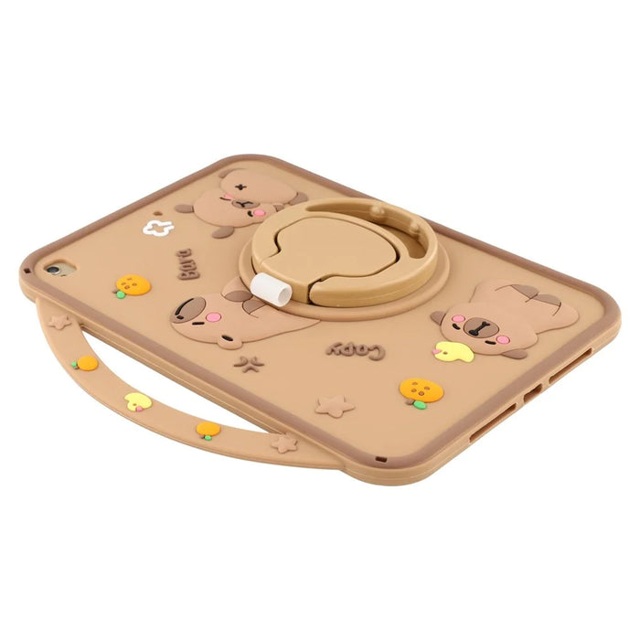 Silicone Case for iPad 10.2 (2021)  /  (2020)  /  (2019)  /  Air 10.5 inch (2019) Rotating Kickstand Protective Cover with Handle Capybara Pattern - 5