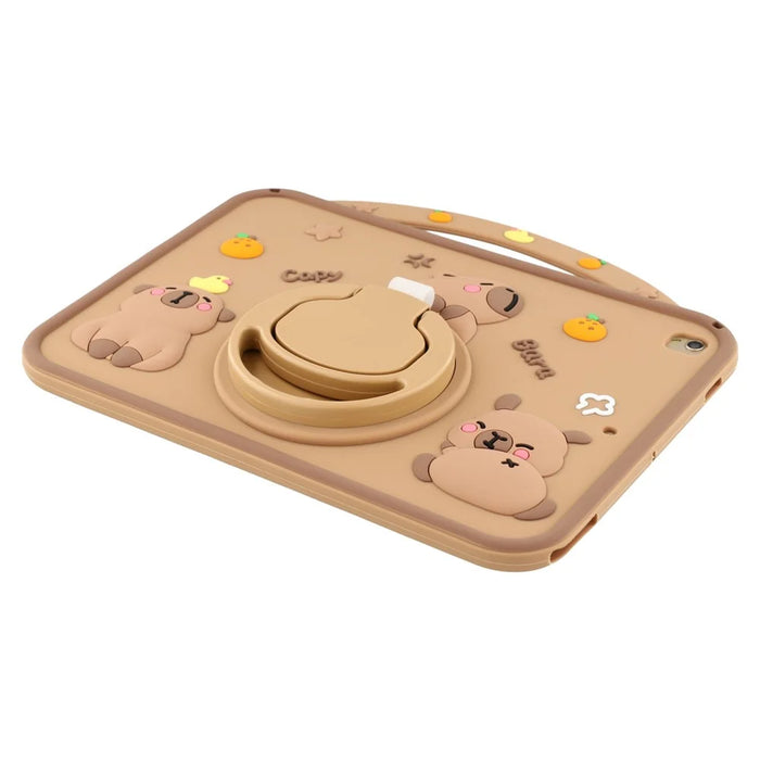 Silicone Case for iPad 10.2 (2021)  /  (2020)  /  (2019)  /  Air 10.5 inch (2019) Rotating Kickstand Protective Cover with Handle Capybara Pattern - 6