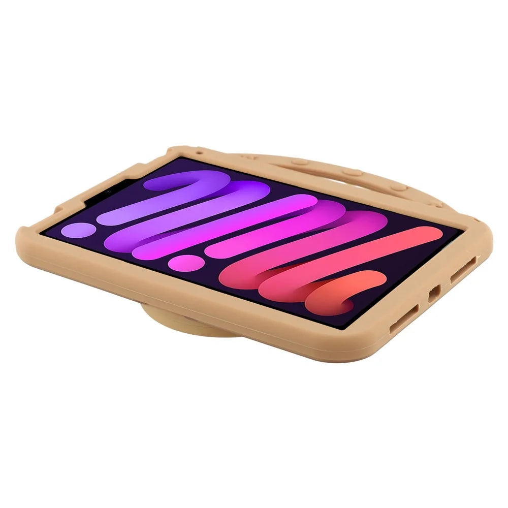 For iPad mini (2024) / (2021) Silicone Case with Handle 360 Degree Rotating Kickstand Protective Cover Capybara Pattern - 7