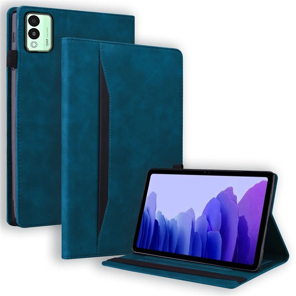 For TECNO Megapad 11 Case PU Leather Protective Folio Tablet Cover with Card Holder - Blue - 1