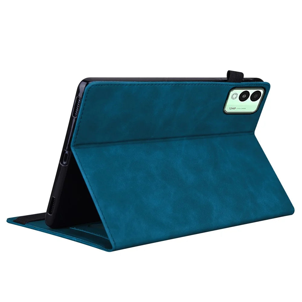For TECNO Megapad 11 Case PU Leather Protective Folio Tablet Cover with Card Holder - Blue - 4