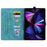 For Samsung Galaxy Tab S10 FE+ Case Flip Stand Leather Phone Cover Cherry Blossom Cat Imprinted - Green - 2