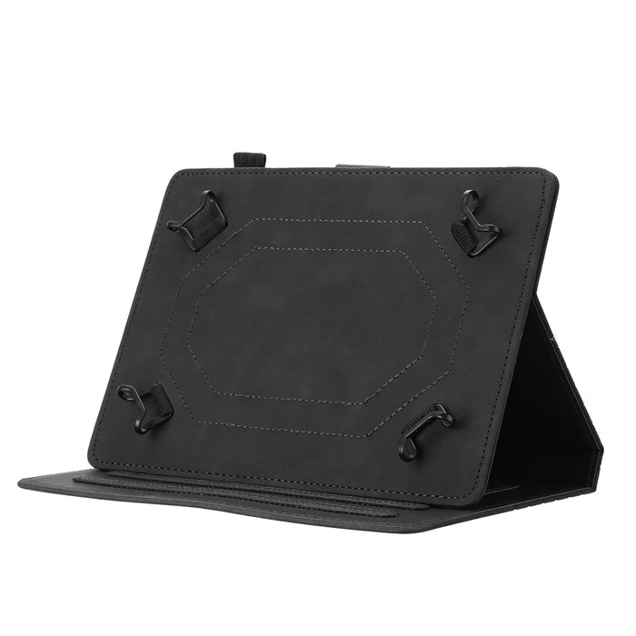 Universal 10-inch Tablet Case Honeycomb Printed Leather Tablet Cover with Card Slot - Black - 4