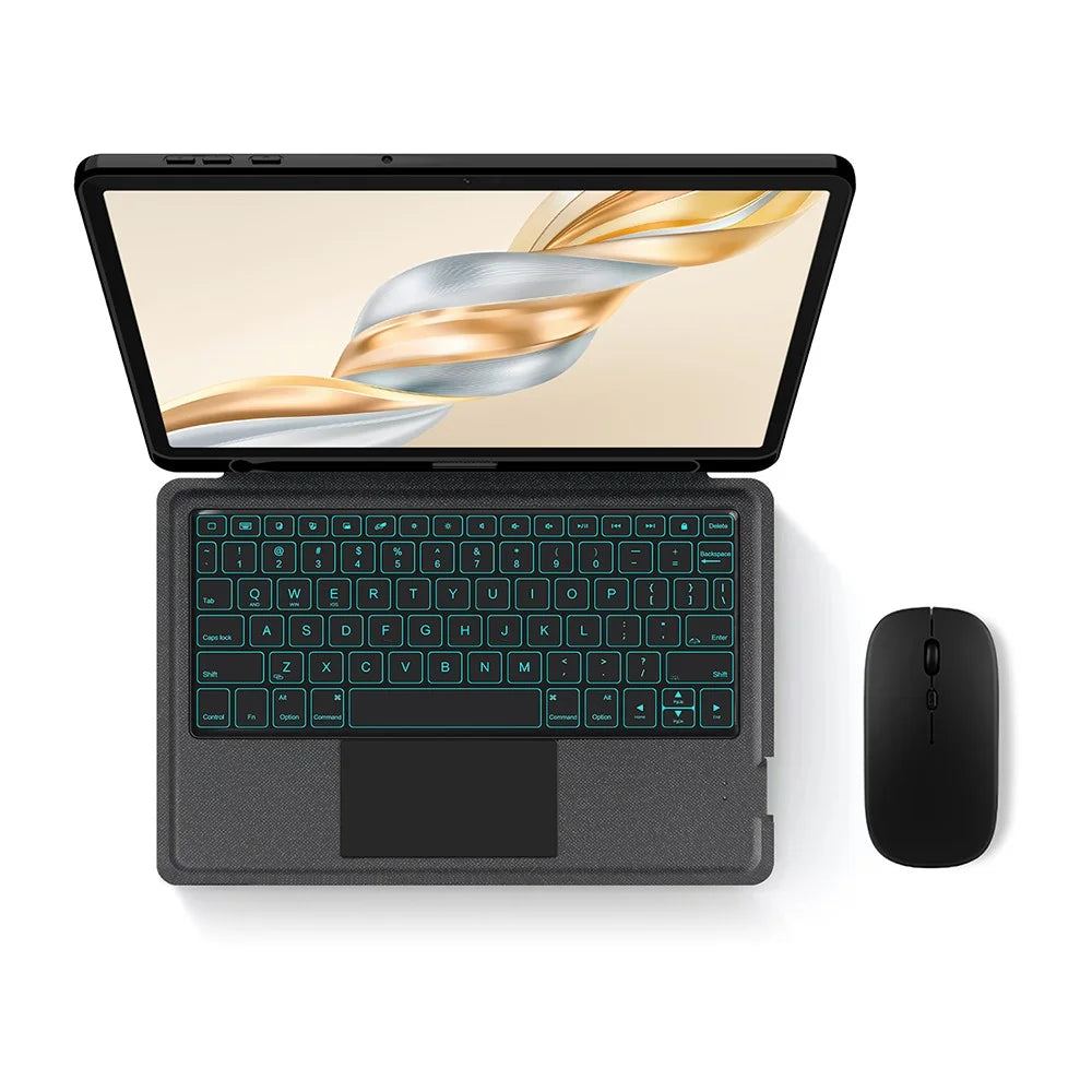 For Honor Pad X9 Pro Leather Case + Bluetooth-Compatible Keyboard with Backlight Trackpad - 3