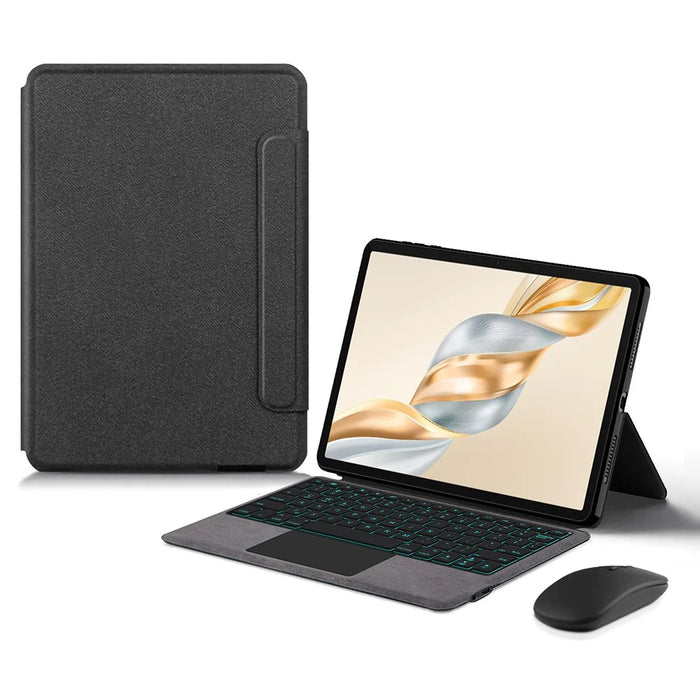 For Honor Pad X9 Pro Leather Case + Touchpad Bluetooth-Compatible Keyboard with Backlit - 1