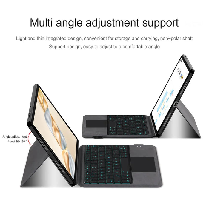 For Honor Pad X9 Pro Leather Case + Touchpad Bluetooth-Compatible Keyboard with Backlit - 6