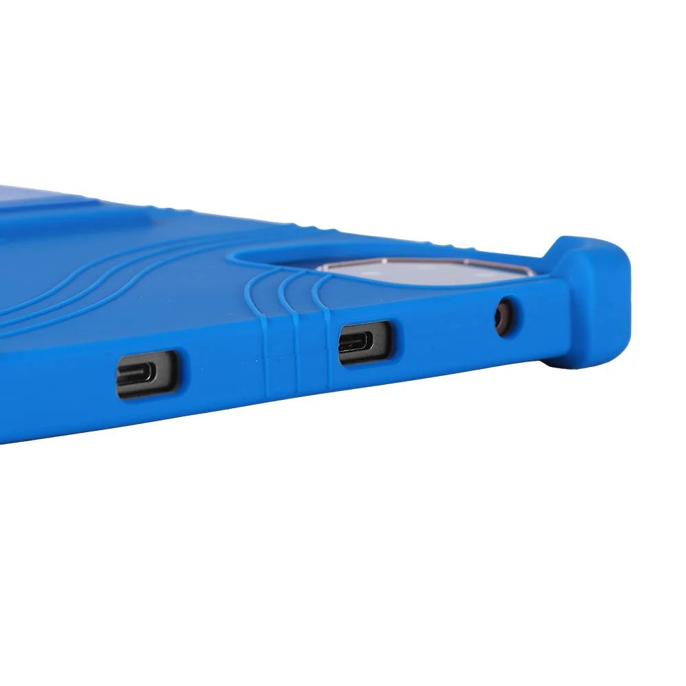 For Teclast T60AI / Doogee T36 Silicone Case with Kickstand Rugged Protective Cover - Dark Blue - 5