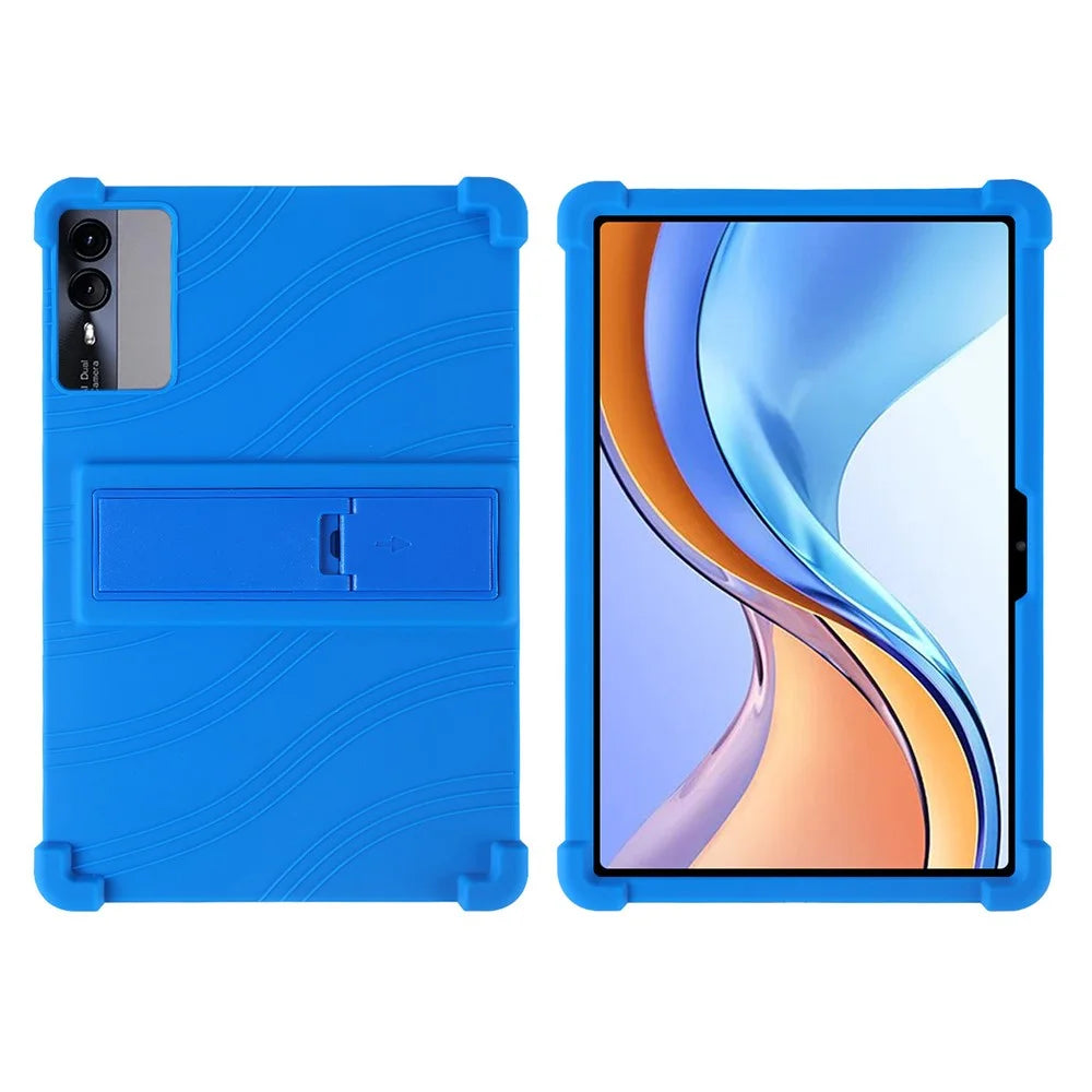 For Hotwav Pad 11 Silicone Case with Kickstand Rugged Protective Cover - Dark Blue - 1