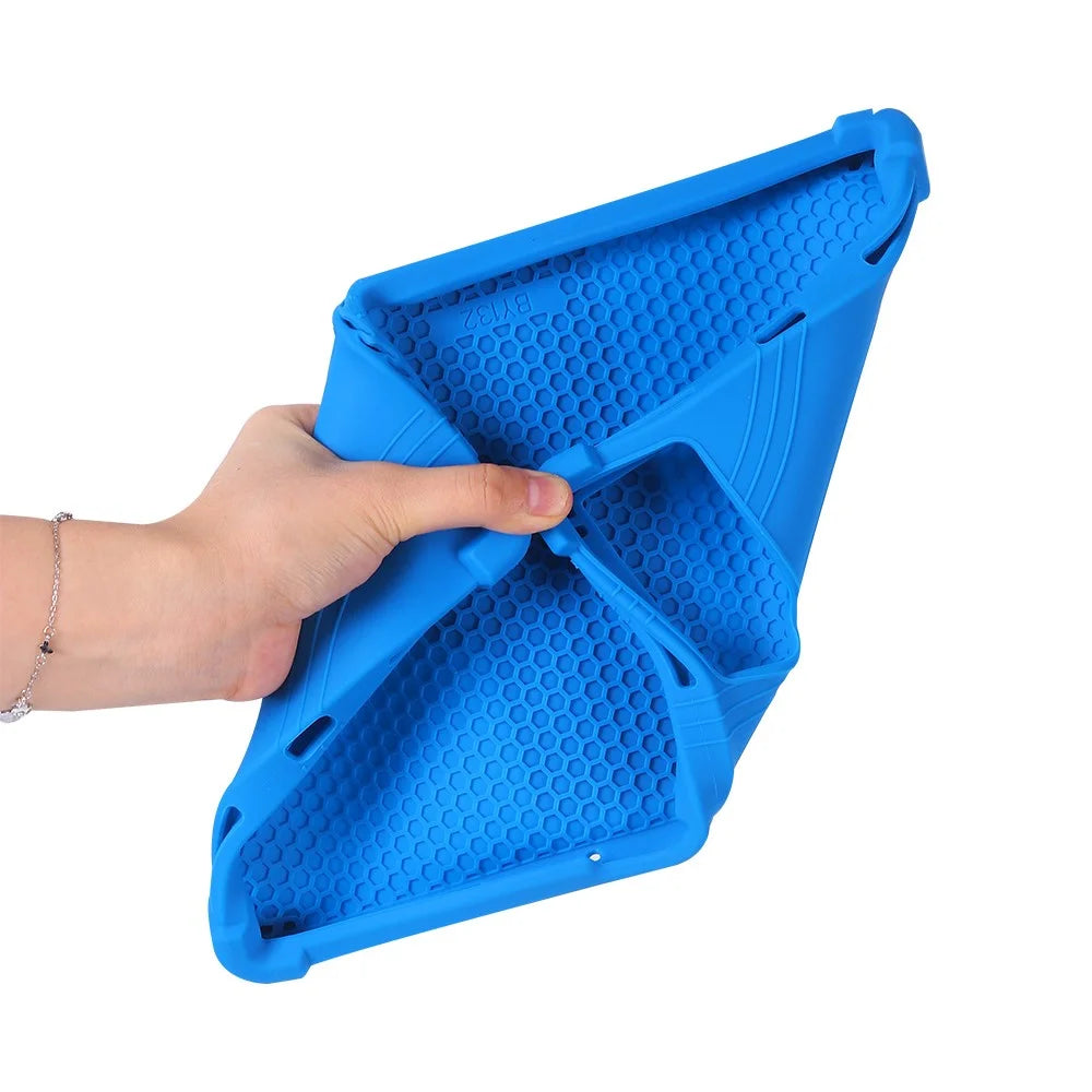 For Hotwav Pad 11 Silicone Case with Kickstand Rugged Protective Cover - Dark Blue - 4