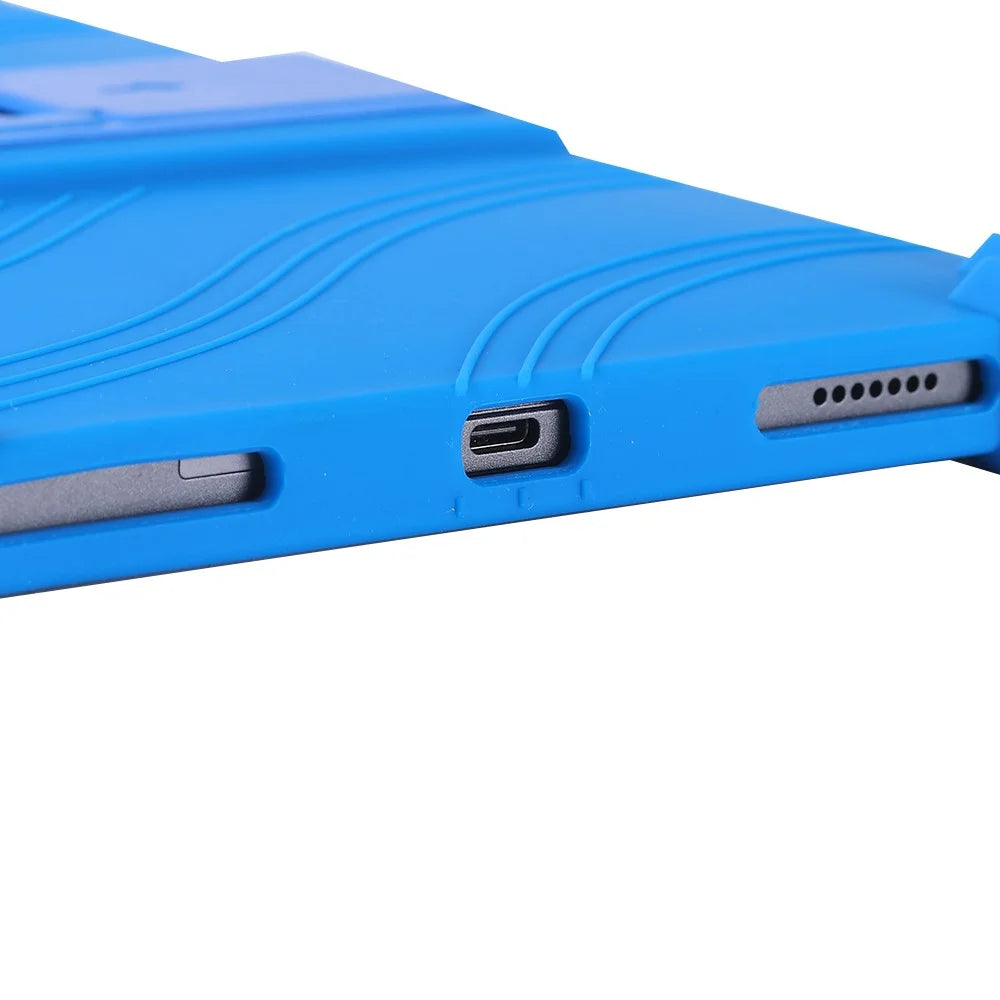 For Hotwav Pad 11 Silicone Case with Kickstand Rugged Protective Cover - Dark Blue - 6