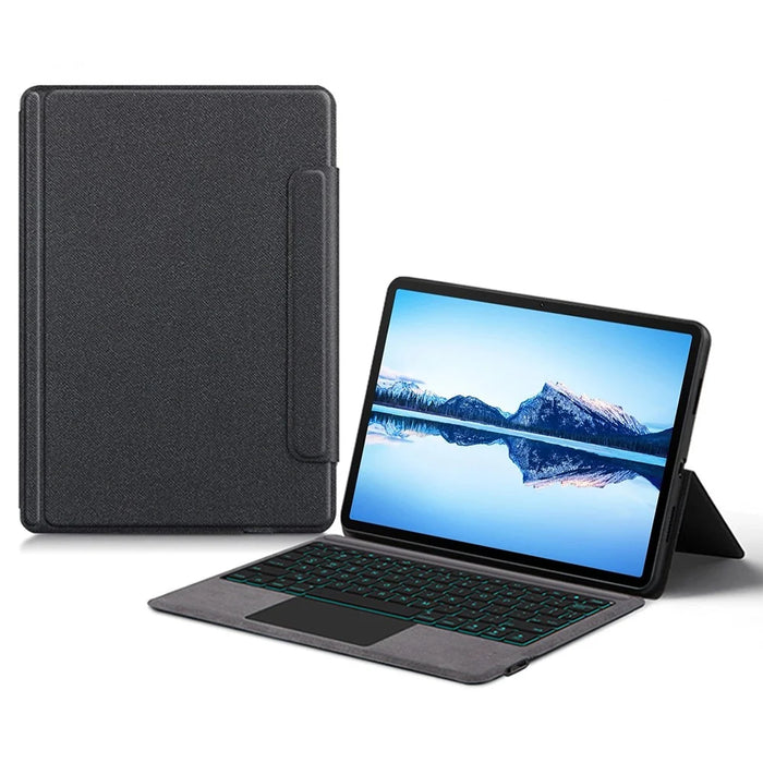 For Huawei Qingyun C7 (2nd Gen) Leather Case + Touchpad Bluetooth-Compatible Keyboard with Backlit - 1