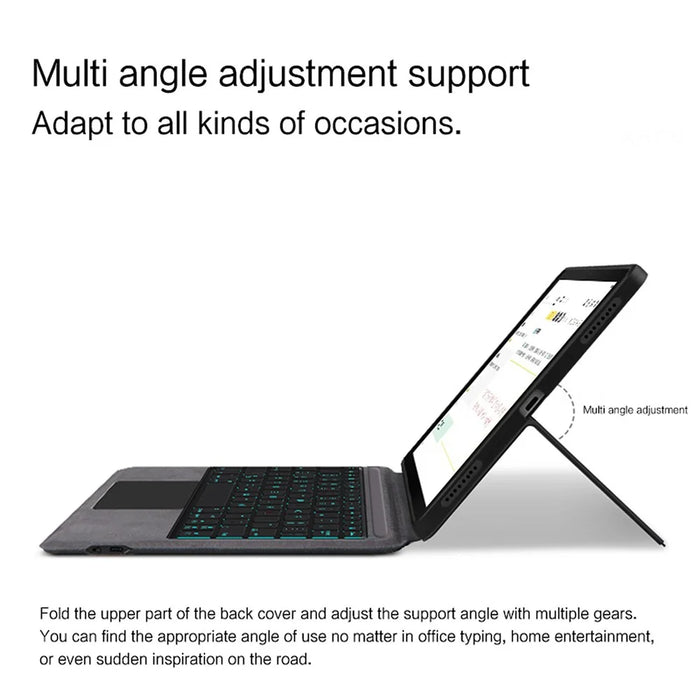 For Huawei Qingyun C7 (2nd Gen) Leather Case + Touchpad Bluetooth-Compatible Keyboard with Backlit - 6