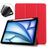 For iPad Air 11 (2026) / (2025) / (2024) Stand Case Shock-Absorbent Leather Tablet Cover with Pen Slot - Red - 1