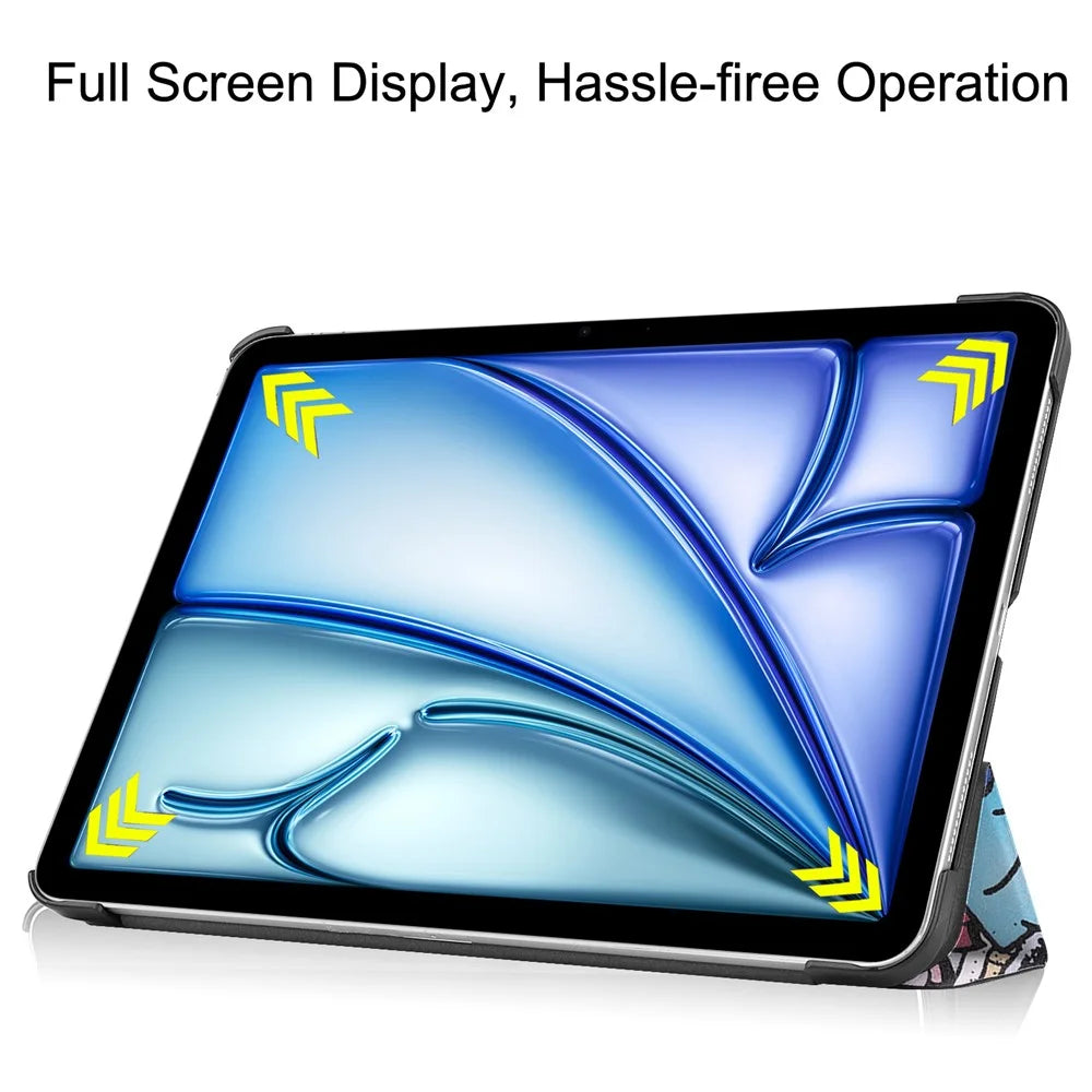 For iPad Air 11 (2026) / (2025) / (2024) Case Pattern Print Leather Stand Tablet Cover - Graffiti - 2