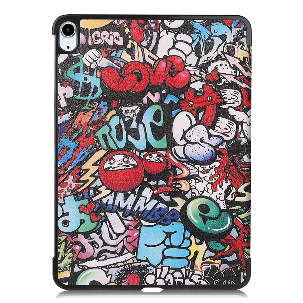 For iPad Air 11 (2026) / (2025) / (2024) Case Pattern Print Leather Stand Tablet Cover - Graffiti - 7