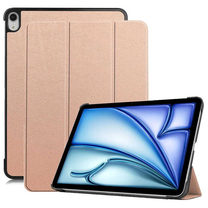 For iPad Air 13 (2026) / (2025) / (2024) Case Anti-Drop Leather Stand Tablet Cover - Rose Gold - 1