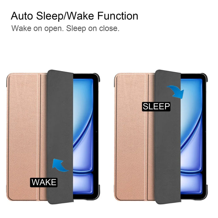 For iPad Air 13 (2026) / (2025) / (2024) Case Anti-Drop Leather Stand Tablet Cover - Rose Gold - 5