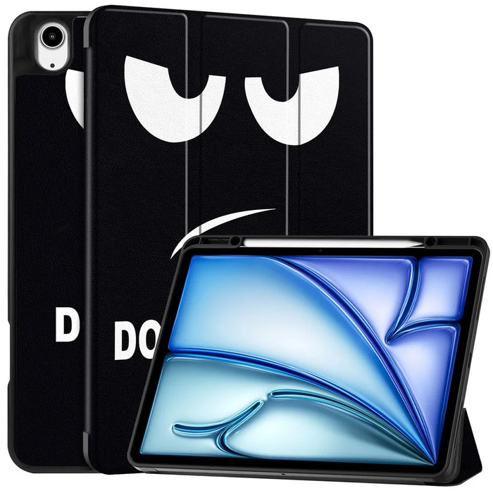 For iPad Air 13 (2026) / (2025) / (2024) Tablet Case Pattern Printing Tri-Fold Stand Leather + TPU Cover with Pen Holder - Don't Touch Me - 1
