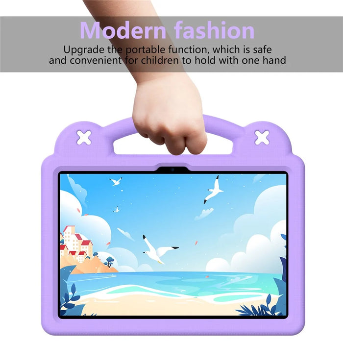 For Lenovo Tab TB311FU Case Kids Cartoon Patterns Hand Grip Kickstand Tablet EVA Cover - Purple - 7