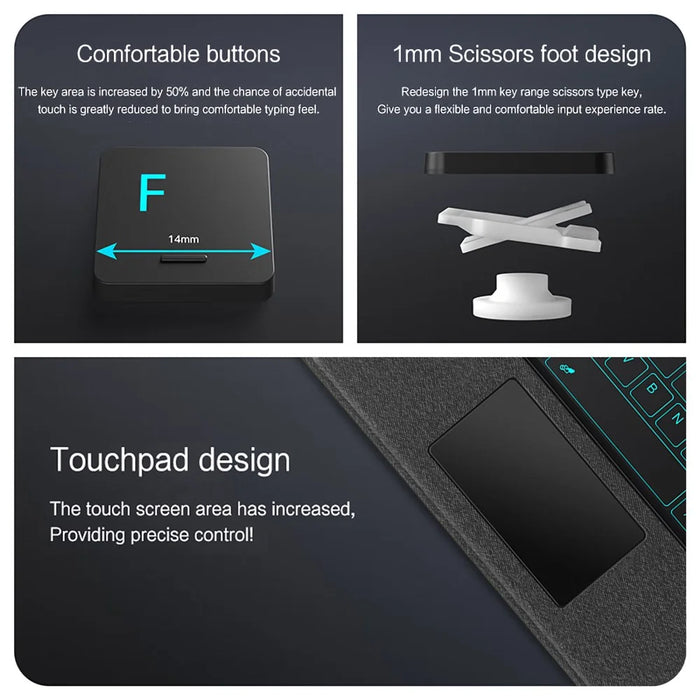 For Huawei Hi MatePad 11.5 2024 Leather Case + Bluetooth-Compatible Keyboard with Backlight Trackpad - 5