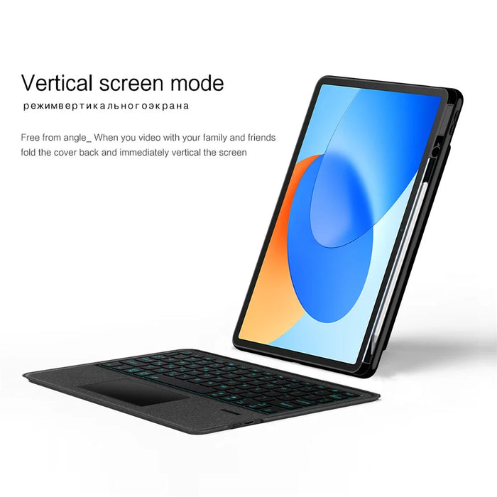 For Huawei Hi MatePad 11.5 2024 Leather Case + Bluetooth-Compatible Keyboard with Backlight Trackpad - 6