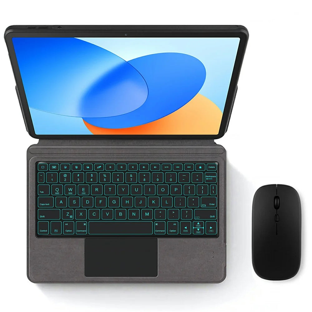 For Huawei Hi MatePad 11.5 2024 Leather Case + Touchpad Bluetooth-Compatible Keyboard with Backlit - 2