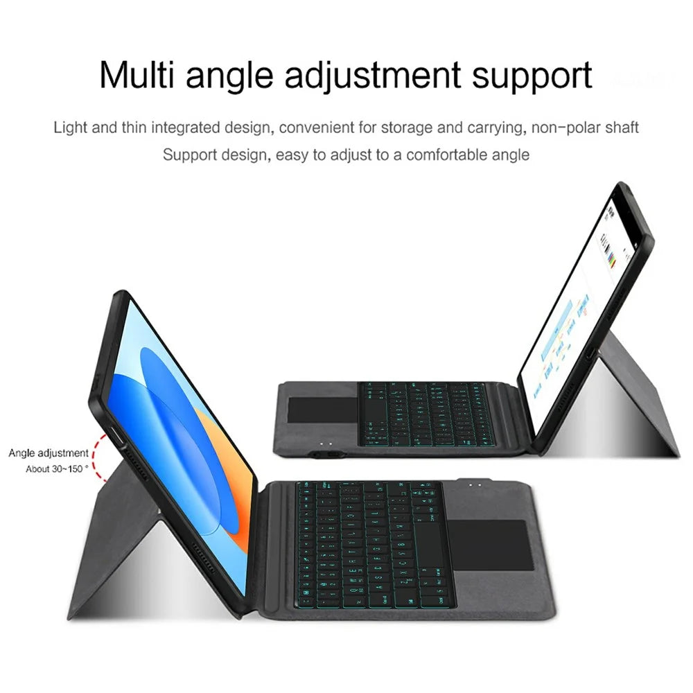 For Huawei Hi MatePad 11.5 2024 Leather Case + Touchpad Bluetooth-Compatible Keyboard with Backlit - 7