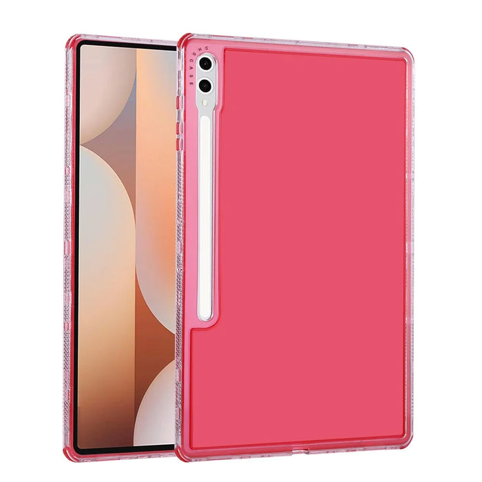 For Samsung Galaxy Tab S9 Ultra  /  S8 Ultra Clear Case 3 in 1 PC + TPU Shockproof Tablet Cover - Red - 5