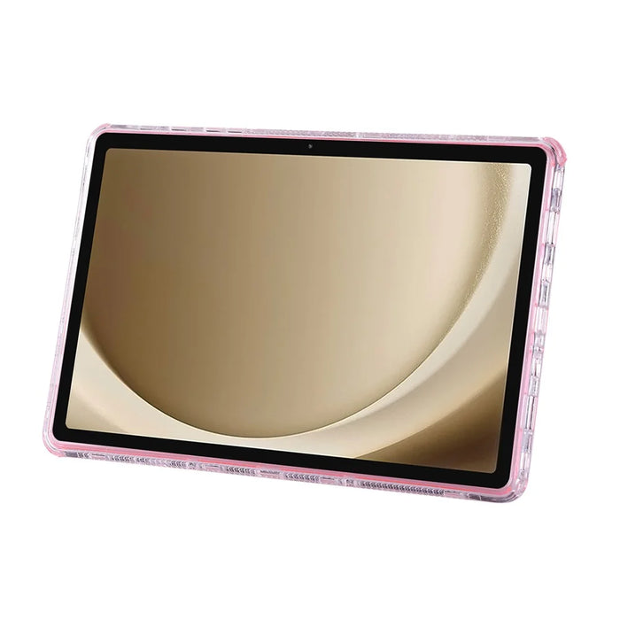For Samsung Galaxy Tab A9+ Clear Case 3 in 1 PC + TPU Shockproof Tablet Cover - Pink - 2