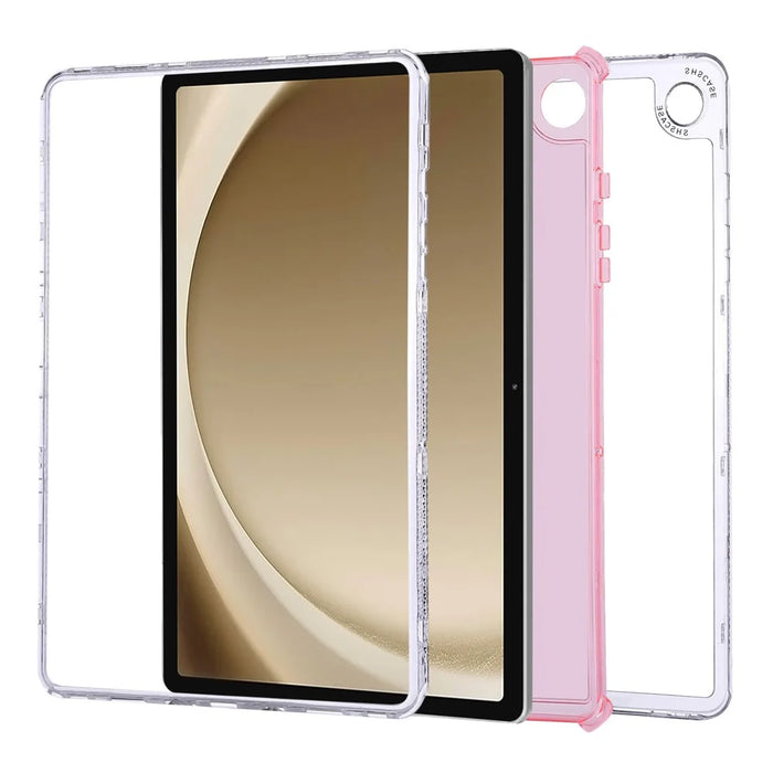 For Samsung Galaxy Tab A9+ Clear Case 3 in 1 PC + TPU Shockproof Tablet Cover - Pink - 4