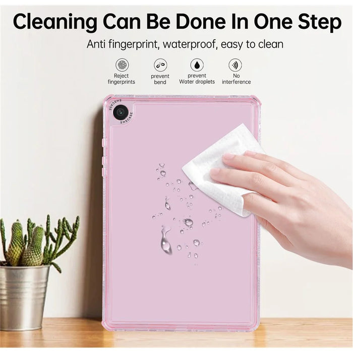 For Samsung Galaxy Tab A9+ Clear Case 3 in 1 PC + TPU Shockproof Tablet Cover - Pink - 7