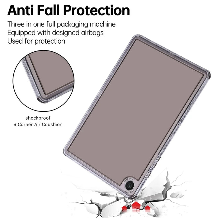 For Samsung Galaxy Tab A9 Clear Case 3 in 1 PC + TPU Shockproof Tablet Cover - Black - 4