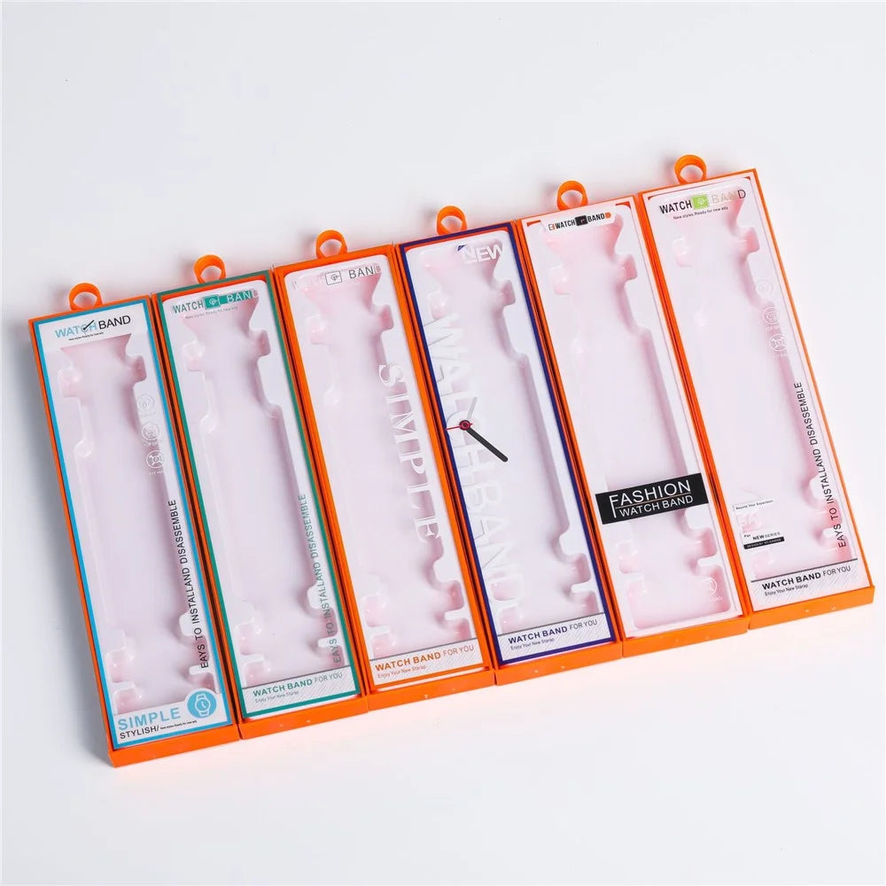 100 PCS Watch Band Packaging Box Pull Out Style Short D1 165 x 55 x 18 mm For Fashion Accessories Storage - Orange  /  Baby Blue - 5