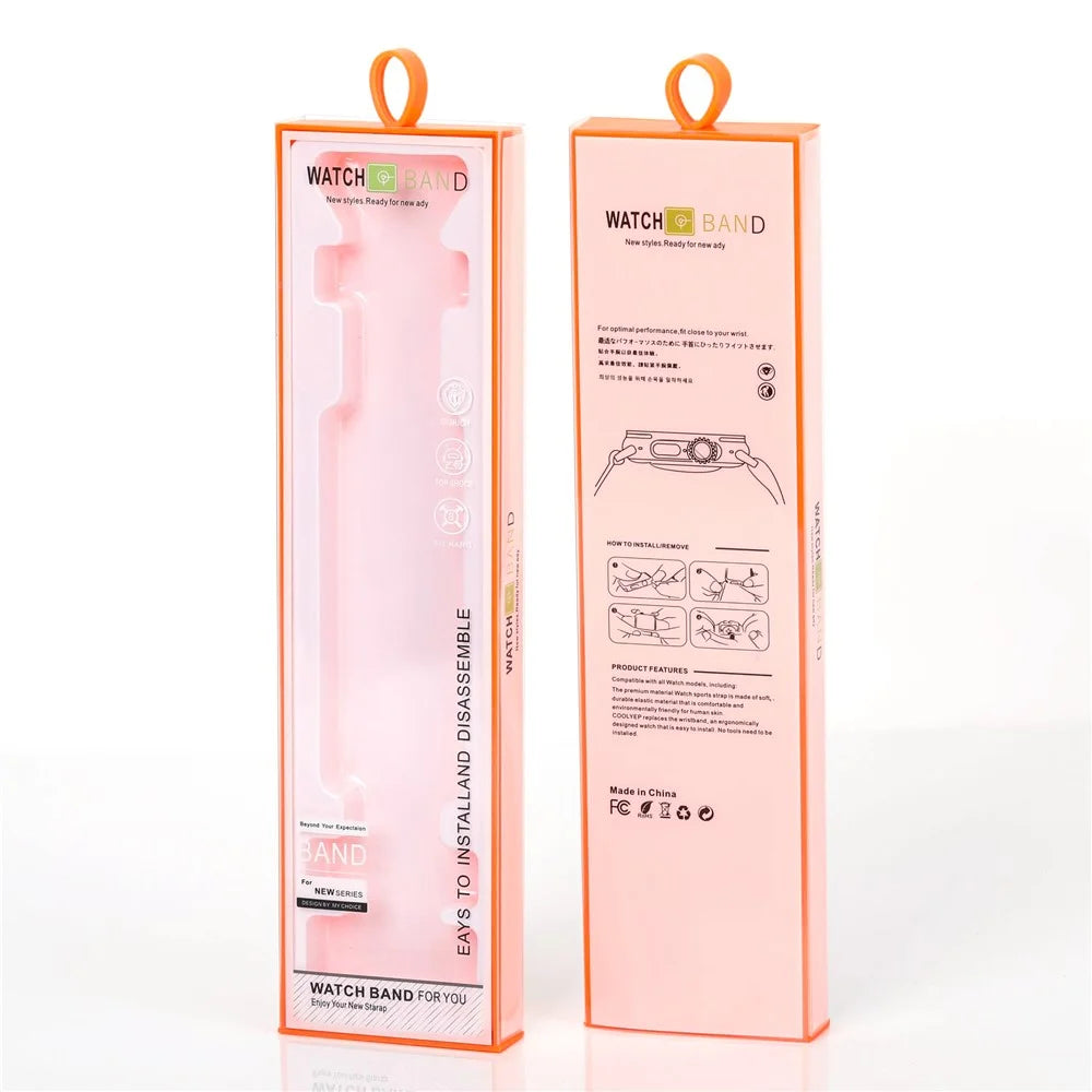 100 PCS Watch Band Packaging Box Pull Out Style Short D2 215 x 55 x 18 mm For Fashion Accessories Storage - Orange  /  White - 1