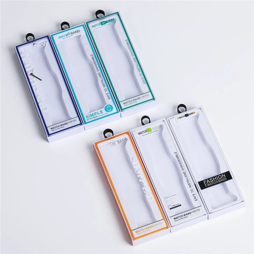 100 PCS Watch Band Packaging Box Pull Out Style Short D2 215 x 55 x 18 mm For Fashion Accessories Storage - Orange  /  White - 4