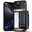 For iPhone 16 Pro Max Case TPU + PC Armor Shockproof Phone Cover with Card Holder - Gold - 1