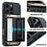 For iPhone 16 Pro Max Case TPU + PC Armor Shockproof Phone Cover with Card Holder - Gold - 2