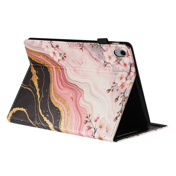 For iPad mini (2024)  /  (2021) Tablet Case Litchi Texture Pattern Printing Leather Cover Auto Sleep  /  Wake with Card Holder - Marble Flower - 3