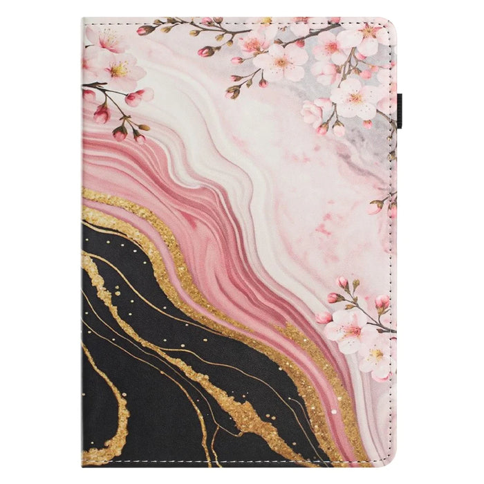 For iPad mini (2024)  /  (2021) Tablet Case Litchi Texture Pattern Printing Leather Cover Auto Sleep  /  Wake with Card Holder - Marble Flower - 6