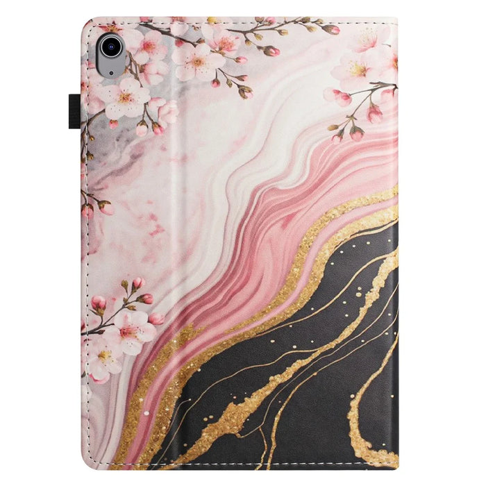For iPad mini (2024)  /  (2021) Tablet Case Litchi Texture Pattern Printing Leather Cover Auto Sleep  /  Wake with Card Holder - Marble Flower - 7