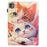 For iPad Pro 11 (2025) / 11 (2024) Tablet Case Litchi Texture Pattern Printing Leather Cover Auto Sleep  /  Wake with Card Holder - Two Cats - 7