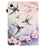 For Samsung Galaxy Tab A9+ Tablet Case Litchi Texture Pattern Printing Leather Cover Auto Sleep  /  Wake with Card Holder - Plum Swallow - 7