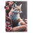 For Samsung Galaxy Tab A9 Tablet Case Litchi Texture Pattern Printing Leather Cover Auto Sleep  /  Wake with Card Holder - Fox - 7