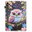 For Samsung Galaxy Tab S10 FE / S9 FE / S9 Tablet Case Litchi Texture Pattern Printing Leather Cover with Card Holder - Owl - 7