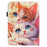 For Amazon Kindle Paperwhite 6 (2024) Tablet Case Litchi Texture Pattern Printing Leather Cover Auto Sleep  /  Wake with Card Holder - Two Cats - 7
