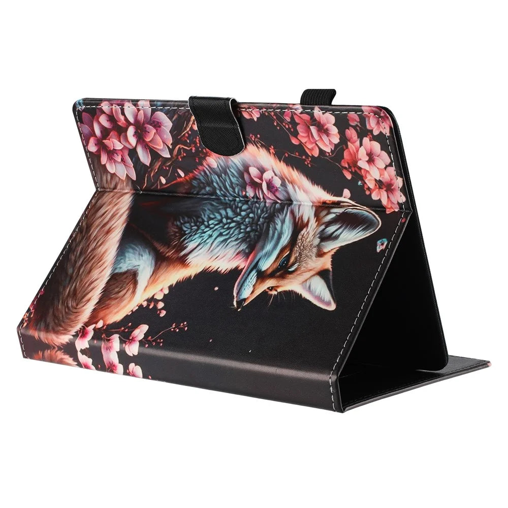 Universal 8-inch Tablet Case Litchi Texture Pattern Printing Leather Cover Auto Sleep  /  Wake with Card Holder - Fox - 4