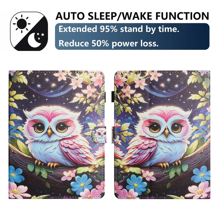 Universal 10-inch Tablet Case Litchi Texture Pattern Printing Leather Cover Auto Sleep  /  Wake with Card Holder - Owl - 5