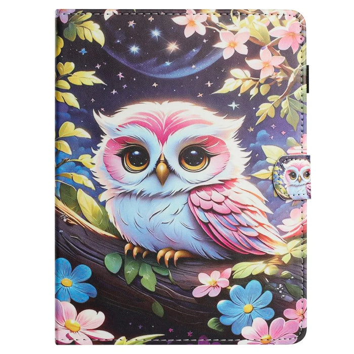Universal 10-inch Tablet Case Litchi Texture Pattern Printing Leather Cover Auto Sleep  /  Wake with Card Holder - Owl - 7