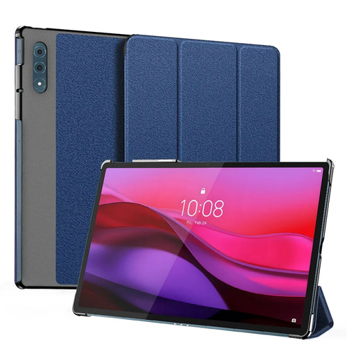 DUX DUCIS For Lenovo Yoga Tab Plus Case  Domo Series Tri-fold Stand PU Leather Protective Tablet Cover - Blue - 1
